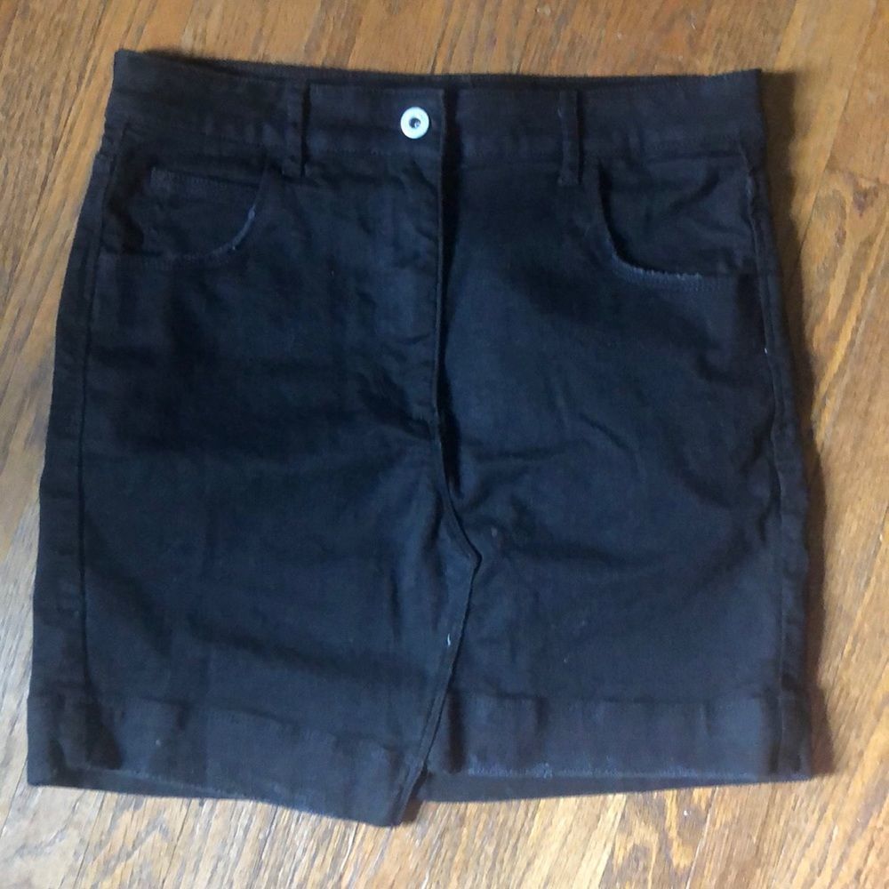Collusion Black denim mini skirt